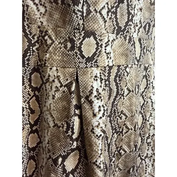 Michael Kors Snakeskin Print Sheath Dress Size 8 Tan Brown Cap Sleeve Lined EUC - Picture 4 of 10